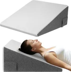 10 Inch Wedge Pillow for Sleeping - Cooling Memory Foam Top, Breathable Triangle Bed Wedge Pillow for Neck Pain, Snoring, Acid Reflux, Leg Elevation & Post-Surgery Recovery, Removable & Washable Cover