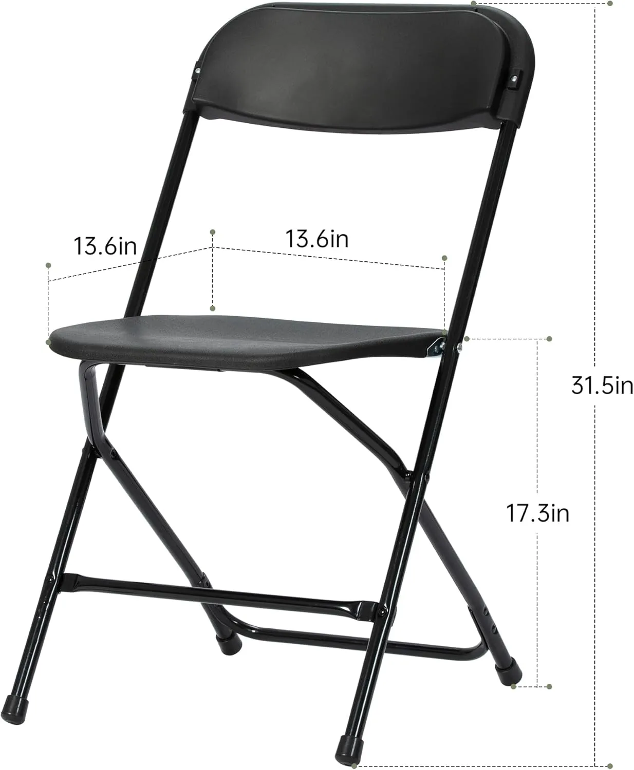 10 PCS Plastic Folding Chair, Portable Commercial Chair, 450 LB Capacity Premium Plastic Folding Chairs, Folding Chair for Wedding Party Outdoor Indoor, Stackable Folding Chairs Black