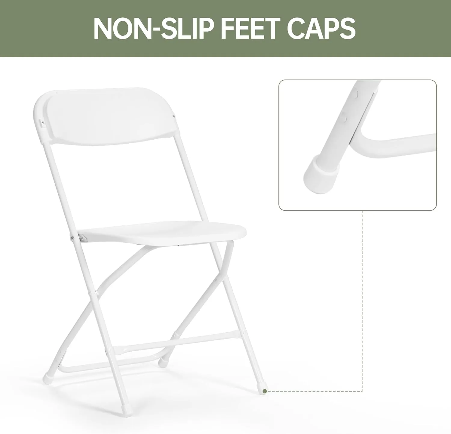 10 PCS Plastic Folding Chair, Portable Commercial Chair, 450 LB Capacity Premium Plastic Folding Chairs, Folding Chair for Wedding Party Outdoor Indoor, Stackable Folding Chairs White