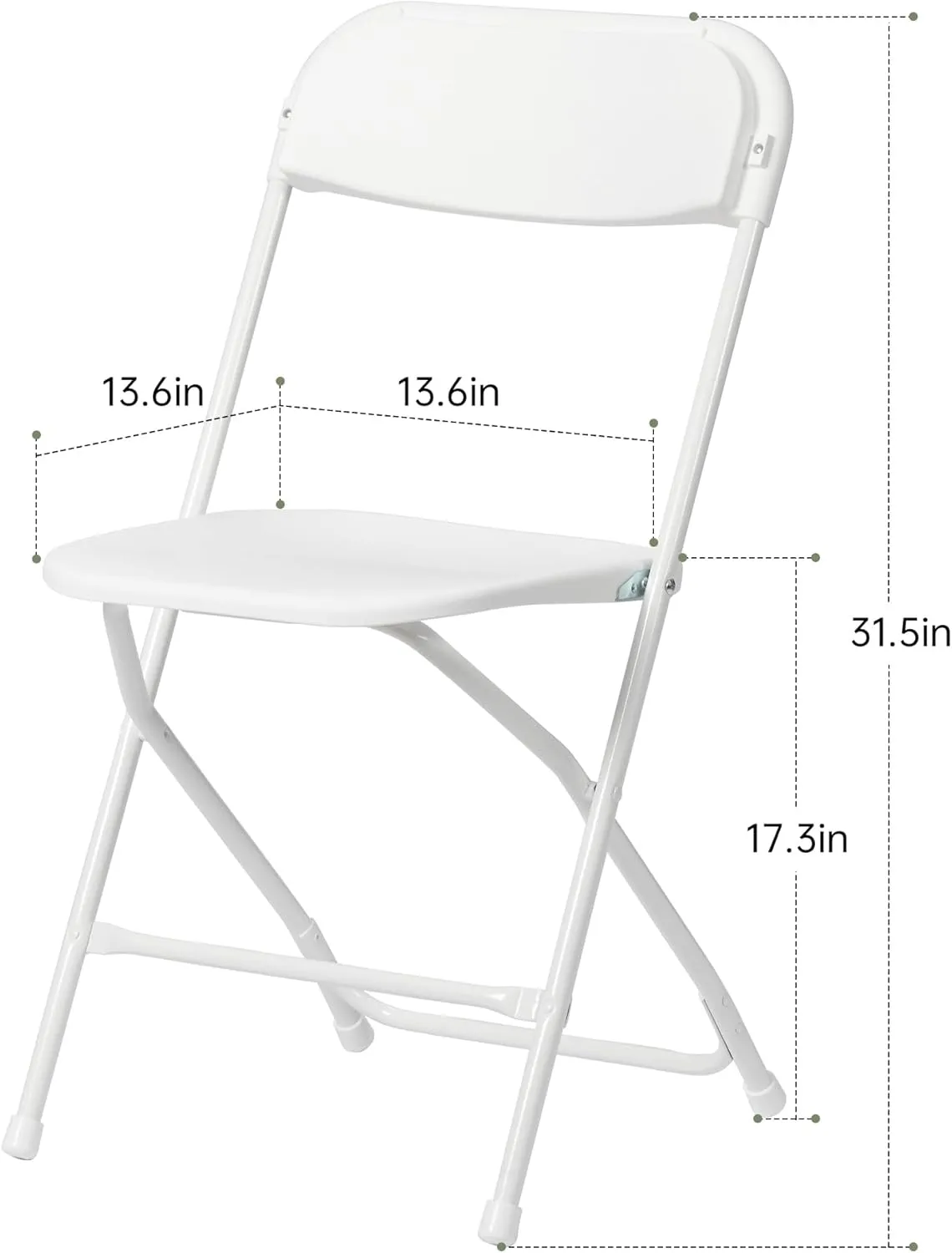 10 PCS Plastic Folding Chair, Portable Commercial Chair, 450 LB Capacity Premium Plastic Folding Chairs, Folding Chair for Wedding Party Outdoor Indoor, Stackable Folding Chairs White