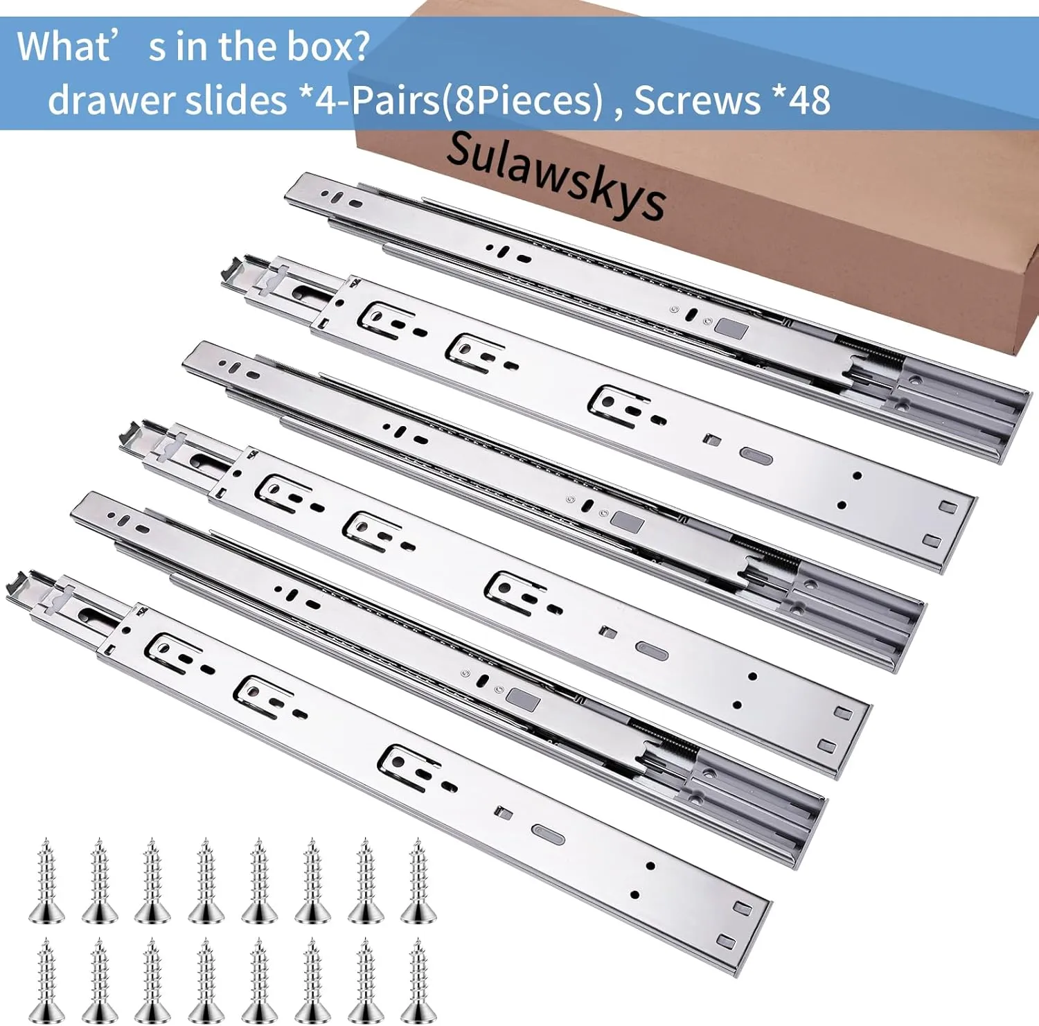 16 inch Drawer Slides 4 Pairs (8pcs) Soft Self Close Full Extension Ball Bearing Drawer Rails Side Mount Metal Dresser Runners for File Cabinet Trash Can Kitchen Wardrobe Glides 16" 100 LB Capacity