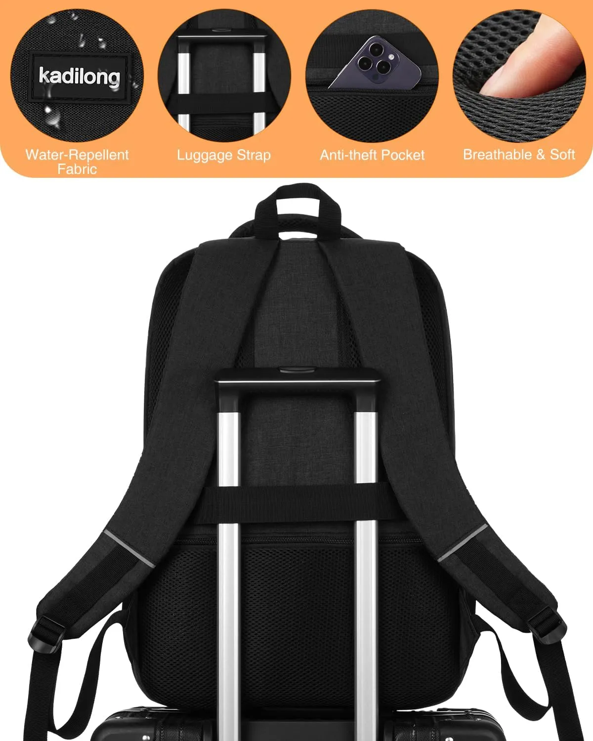17.3 Inch Laptop Backpack Insulated Backpacks with Cooler Compartment,TSA Large School Backpack Lunch Box for Teens Boys,Anti-Theft Work Business Bookbag,College Computer Backpack for Men Women