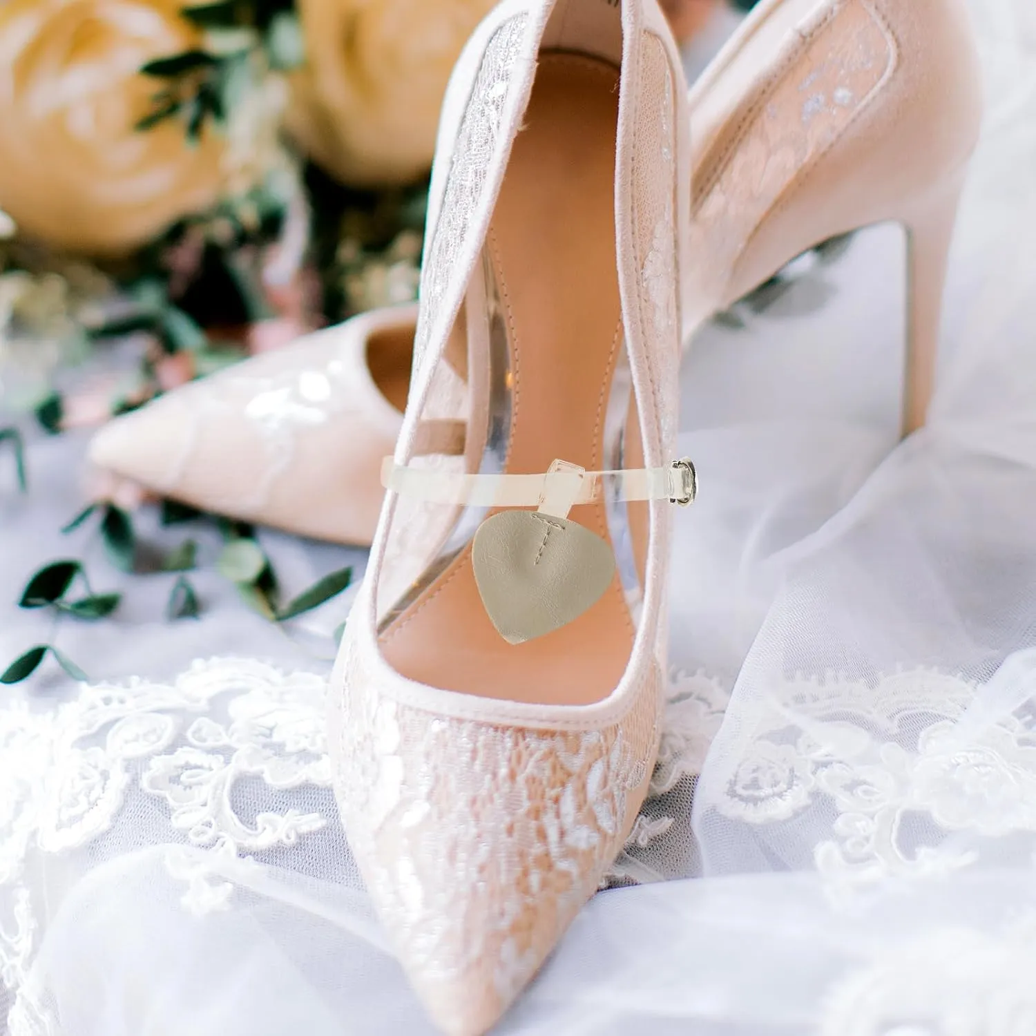 2 Pairs Detachable High Heels Anti Slip Shoe Straps Anti-Loose Heels Ankle Straps Womens Elastic Detachable Buckle