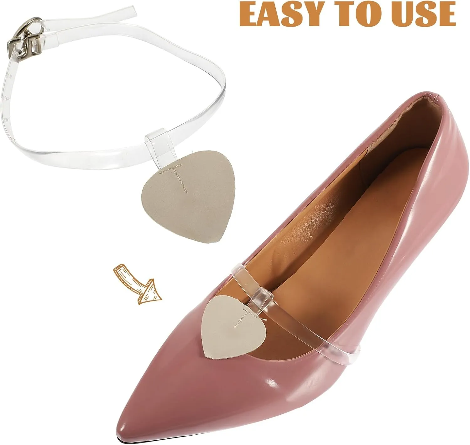 2 Pairs Detachable High Heels Anti Slip Shoe Straps Anti-Loose Heels Ankle Straps Womens Elastic Detachable Buckle