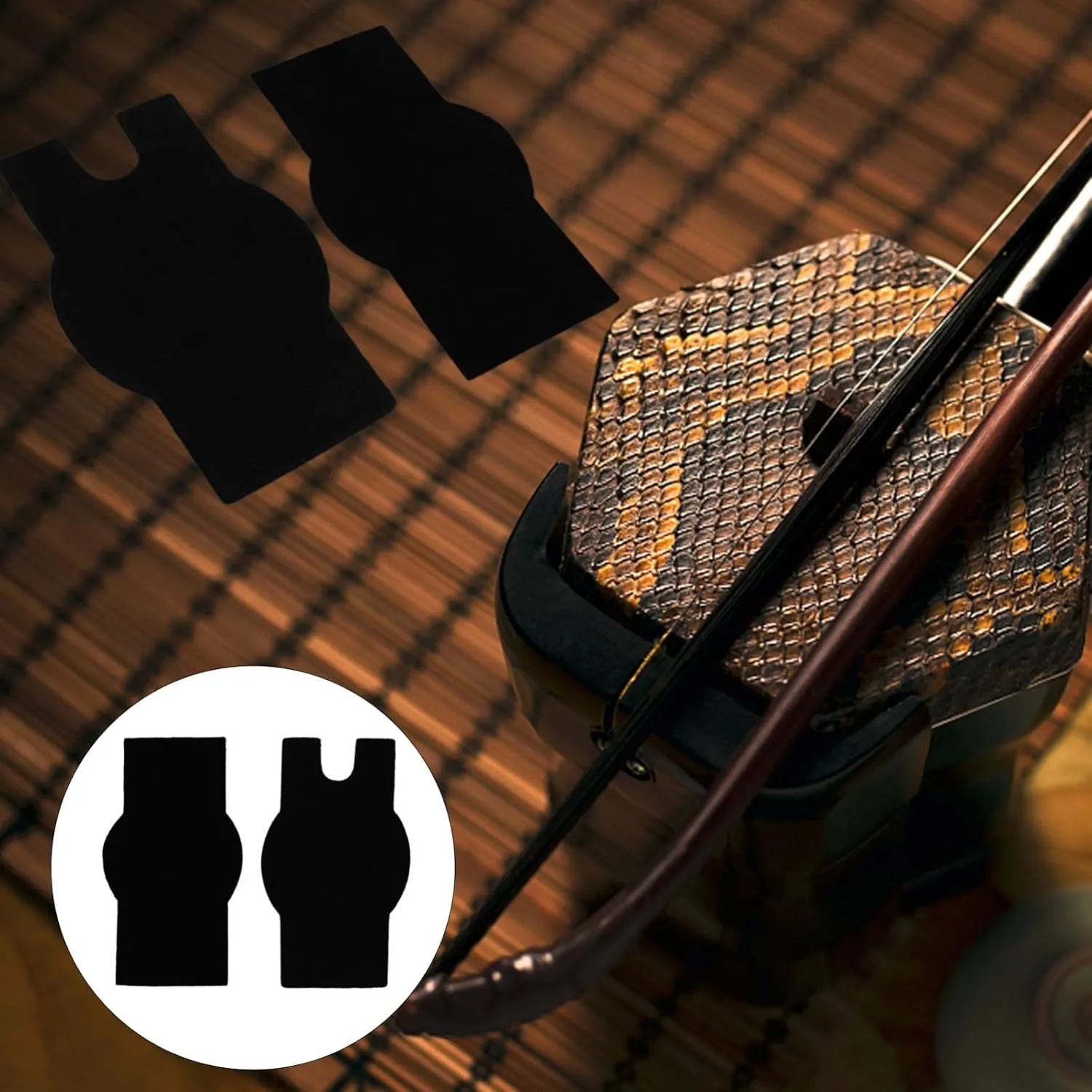 2 Pcs Durable Cowhide Slip Mats for Non Slip Stickers Instrument Accessories Enhance Friction and Stability for Musical Instruments