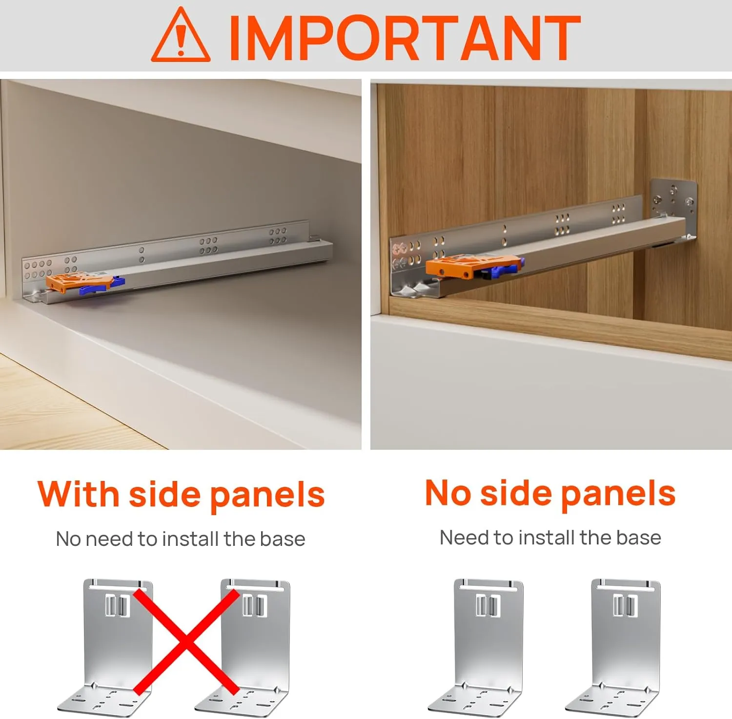 21 Inch Soft Close Undermount Drawer Slides, Concealed Drawer Rails with Rear Brackets for Closet Drawers, Deep Kitchen Cabinets, Pantry Pull-Outs – Full Extension Heavy Duty Glides (1 Pair)