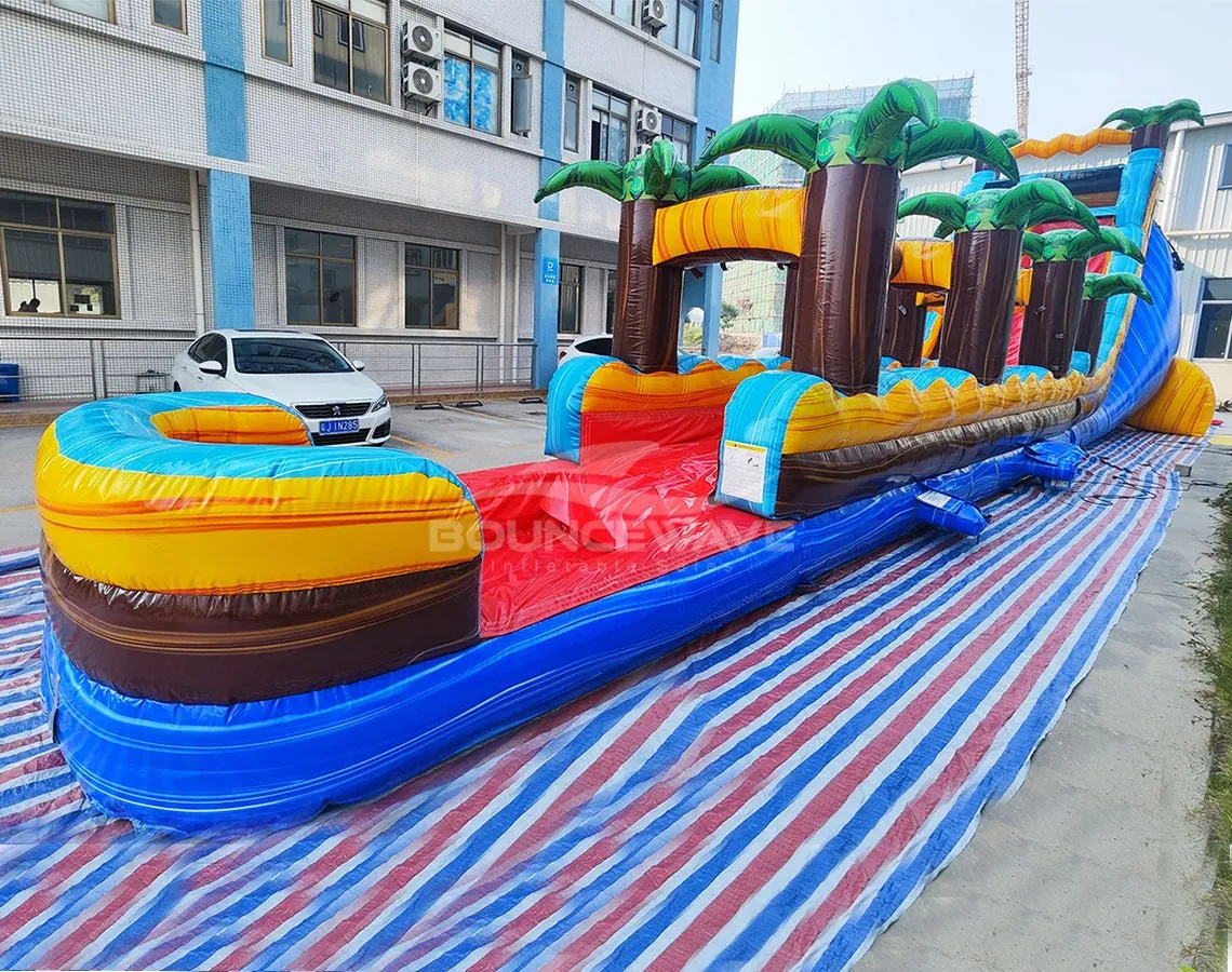 22ft Tropic Shock Single Lane Inflatable Water Slide With Slip & Slide