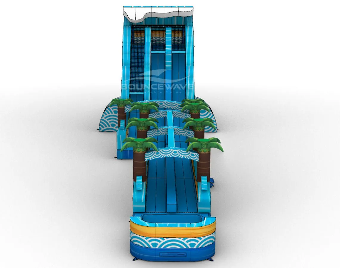 24ft Akua Falls Dual Lane 2pc Commercial Water Slide with Inflatable Slip & Slide