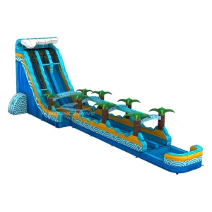 24ft Akua Falls Dual Lane 2pc Commercial Water Slide with Inflatable Slip & Slide