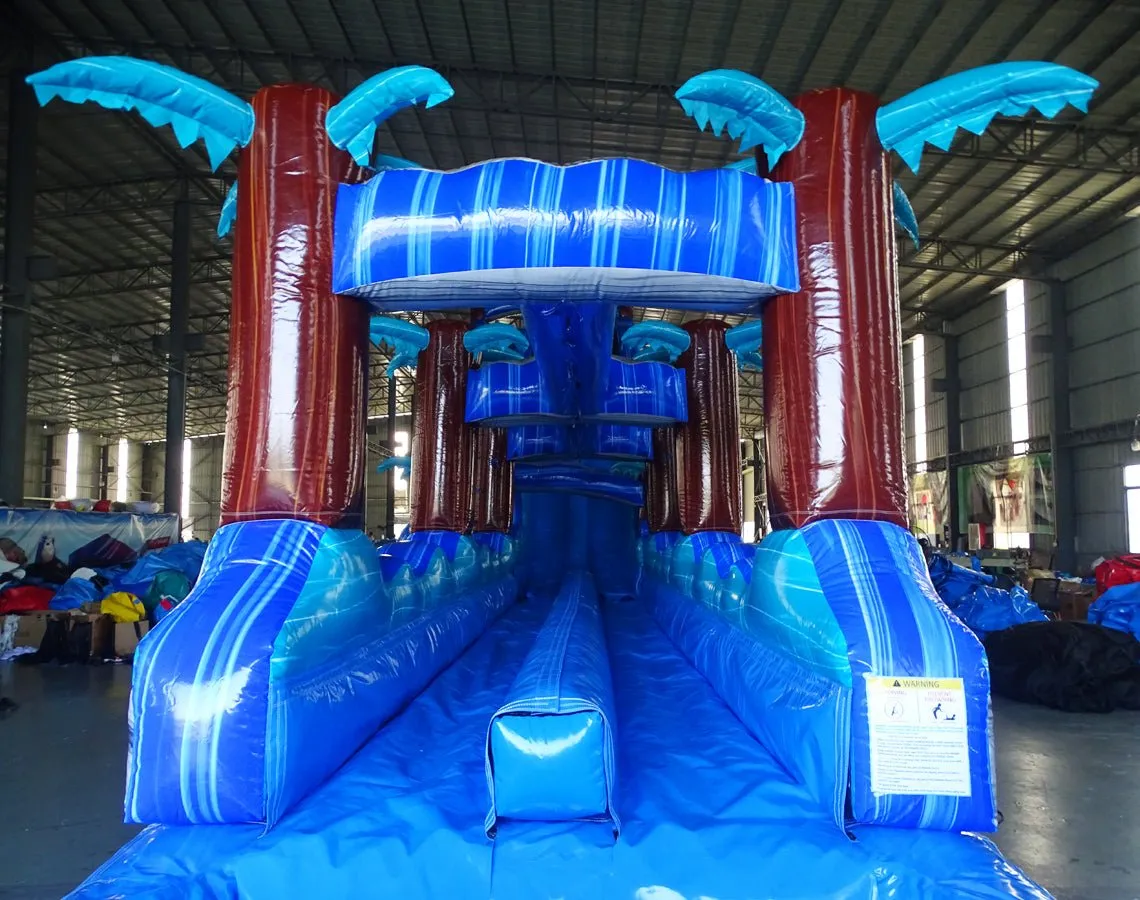 24ft Cayman DL 2pc Commercial Water Slide with Inflatable Slip & Slide