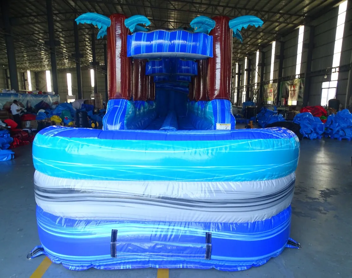 24ft Cayman DL 2pc Commercial Water Slide with Inflatable Slip & Slide