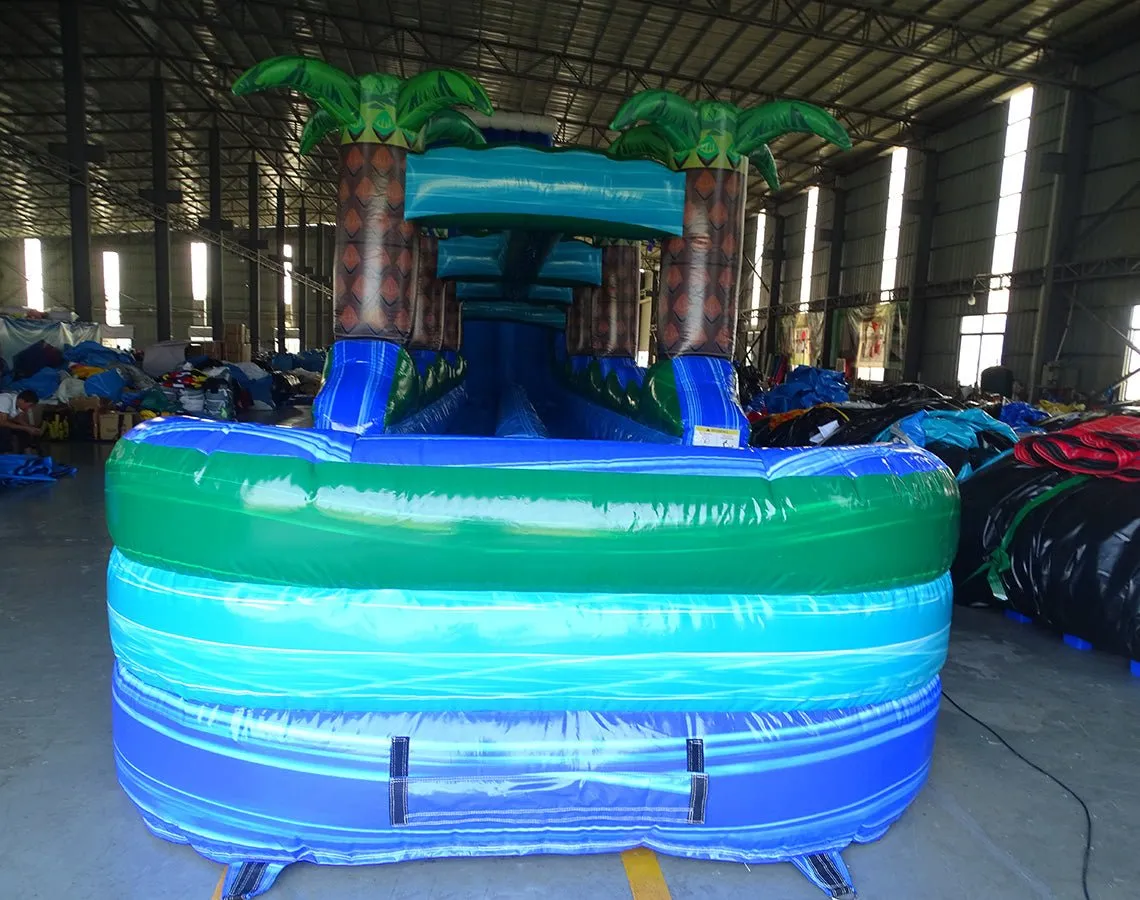 24ft Trop Wave DL 2pc Commercial Water Slide with Inflatable Slip & Slide