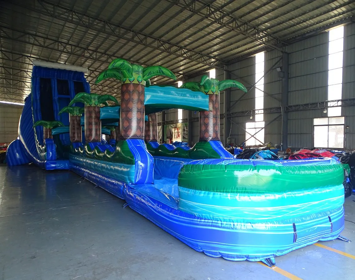 24ft Trop Wave DL 2pc Commercial Water Slide with Inflatable Slip & Slide