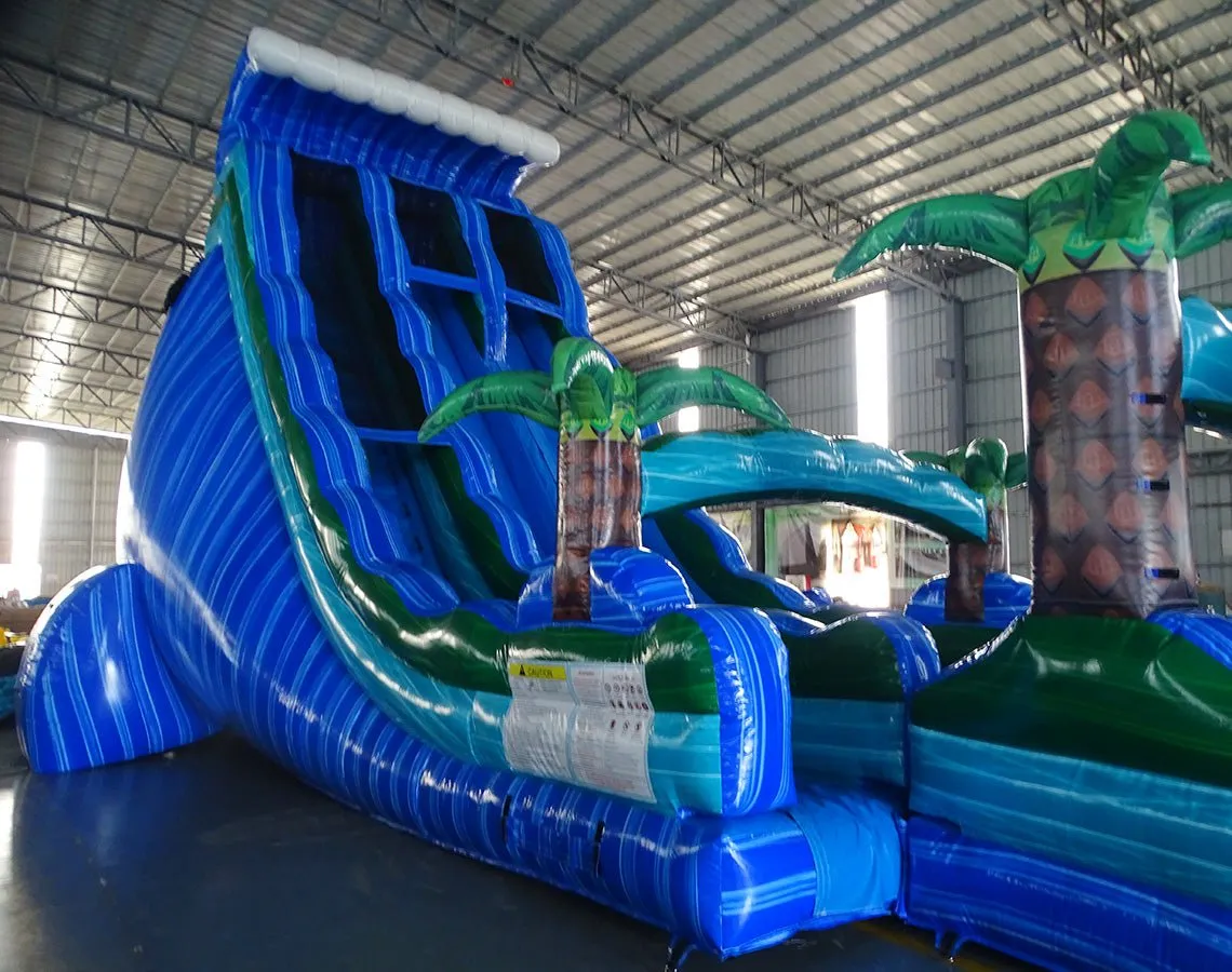 24ft Trop Wave DL 2pc Commercial Water Slide with Inflatable Slip & Slide