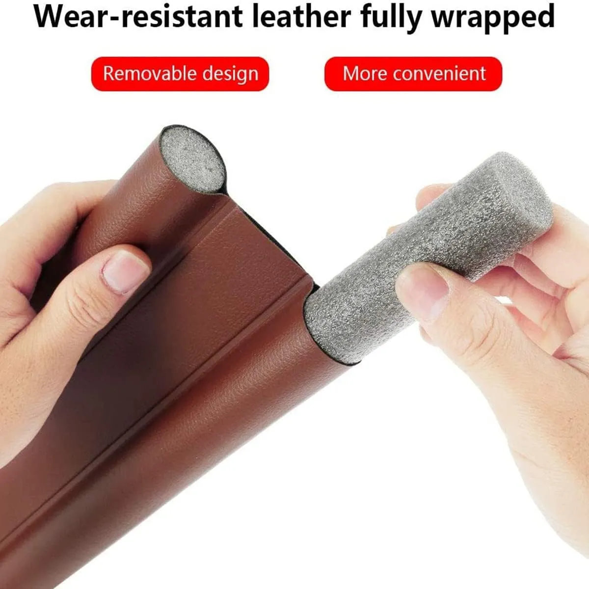 2PCS Door Draft Stopper,Door Stoppers For Bottom Of Door,Under Door Draft Stopper,Cuttable And Washable,Twin Door Draft Stopper,Thermal Insulation,Dustproofing,96cm (Brown)