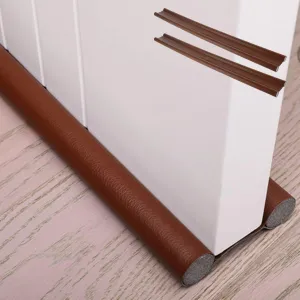 2PCS Door Draft Stopper,Door Stoppers For Bottom Of Door,Under Door Draft Stopper,Cuttable And Washable,Twin Door Draft Stopper,Thermal Insulation,Dustproofing,96cm (Brown)