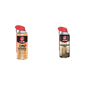 3-IN-ONE RVcare Rubber Seal Conditioner with Smart Straw Sprays 2 Ways, 11 OZ & Garage Door Lubricant with Smart Straw Sprays 2 Ways, 11 OZ