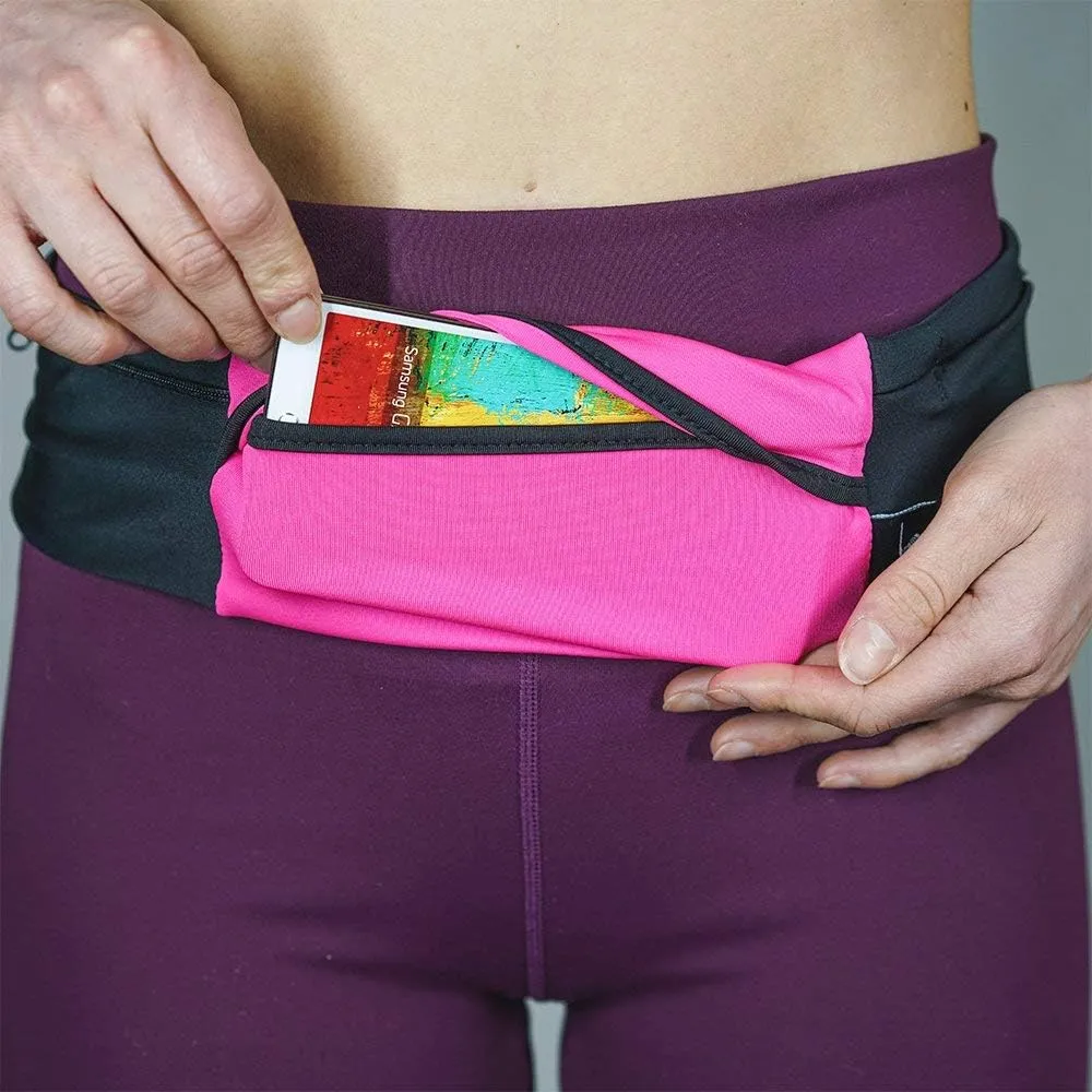 3 Pocket Adjustable Running Belt Waist Pack, Fanny Pack For Working Out With Sweat Resistant Backing, Holds All iPhone Models