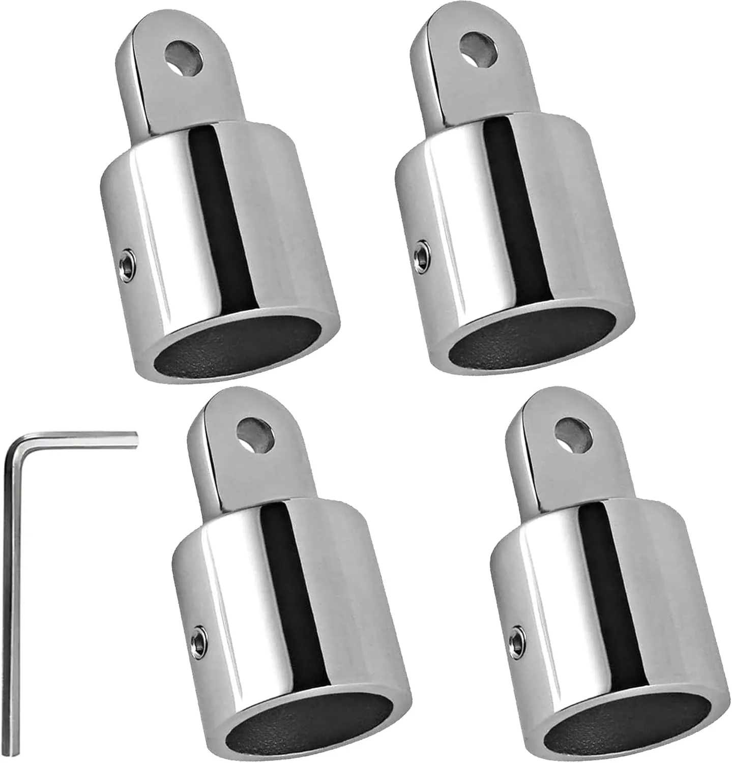 316 Stainless Steel Bimini Top Eye End Cap 7/8 inch and 1 inch Marine Grade Heavy Duty Bimini Top Parts for Boats with L Shape Hex Key