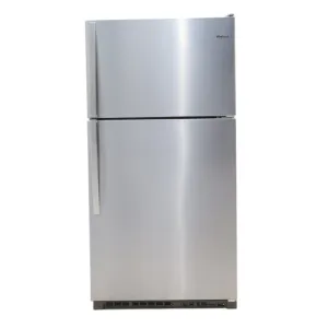33" Wide Fingerprint-Resistant Stainless Steel Whirlpool 20.5 cu. ft. Top Freezer Refrigerator with Flexi-Slide Bin - Scratch & Dent - Minor
