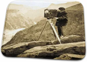 3dRose Bathroom Bath Rug Mat - Vintage Photographer at The Grand Canyon 4 Magic Lantern Slide