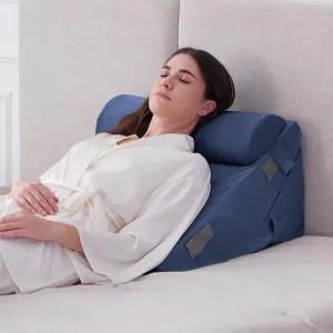 3PCS Wedge Pillow Set for After Surgery, Wedge Pillow Headboard, Adjustable 9&12 Inch Bed Pillow Wedge for Sleeping, Acid Reflux, Orthopedic Pillow Wedge for Back Pain Relief, Gerd, Navy