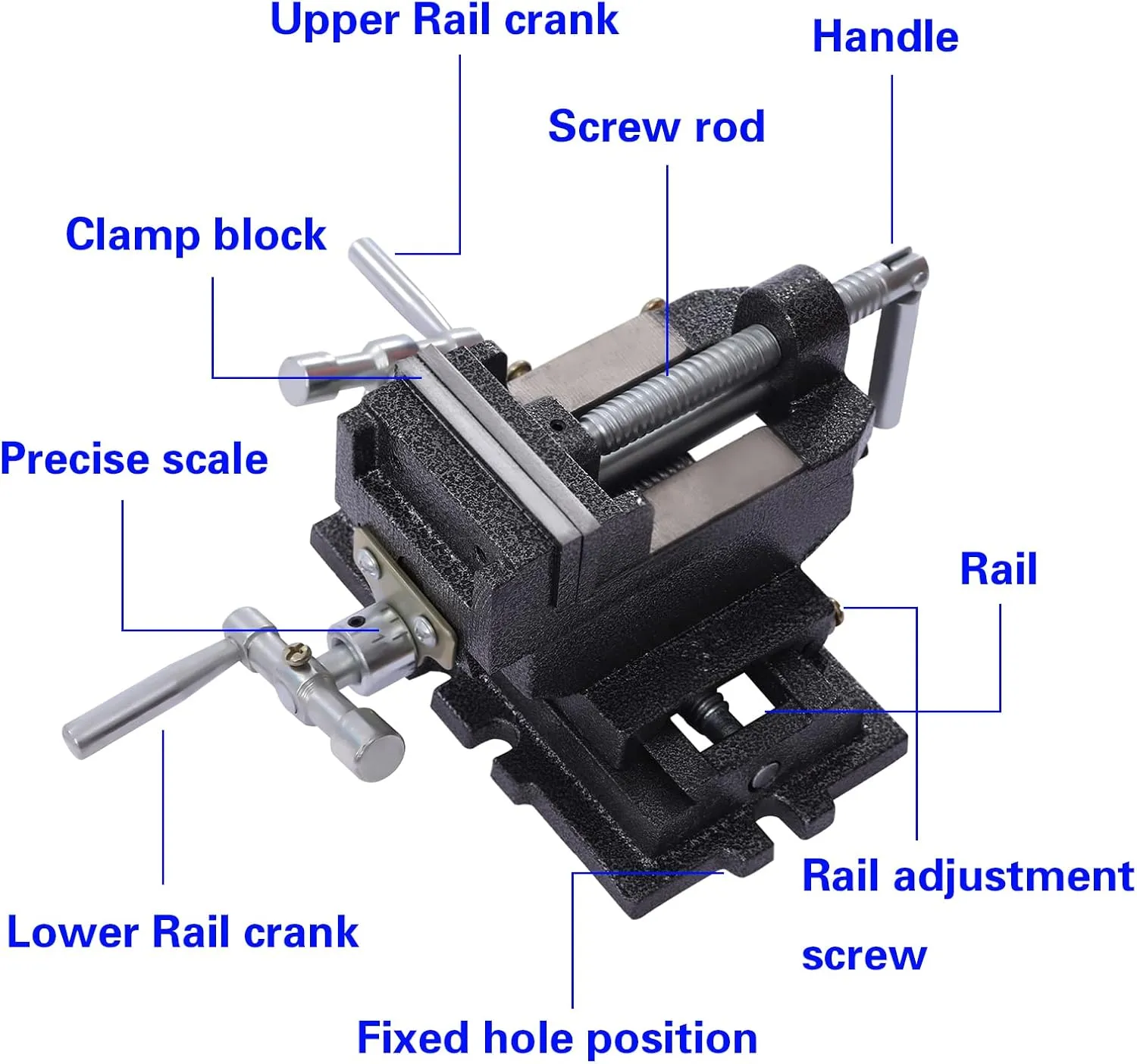 3" Cross Slide Drill Press Vise, Compound Bench Table Bench Top Woodworking Clamp Vise Fixture Cross Slide Table for Mini Drill Milling Machine (3 in)