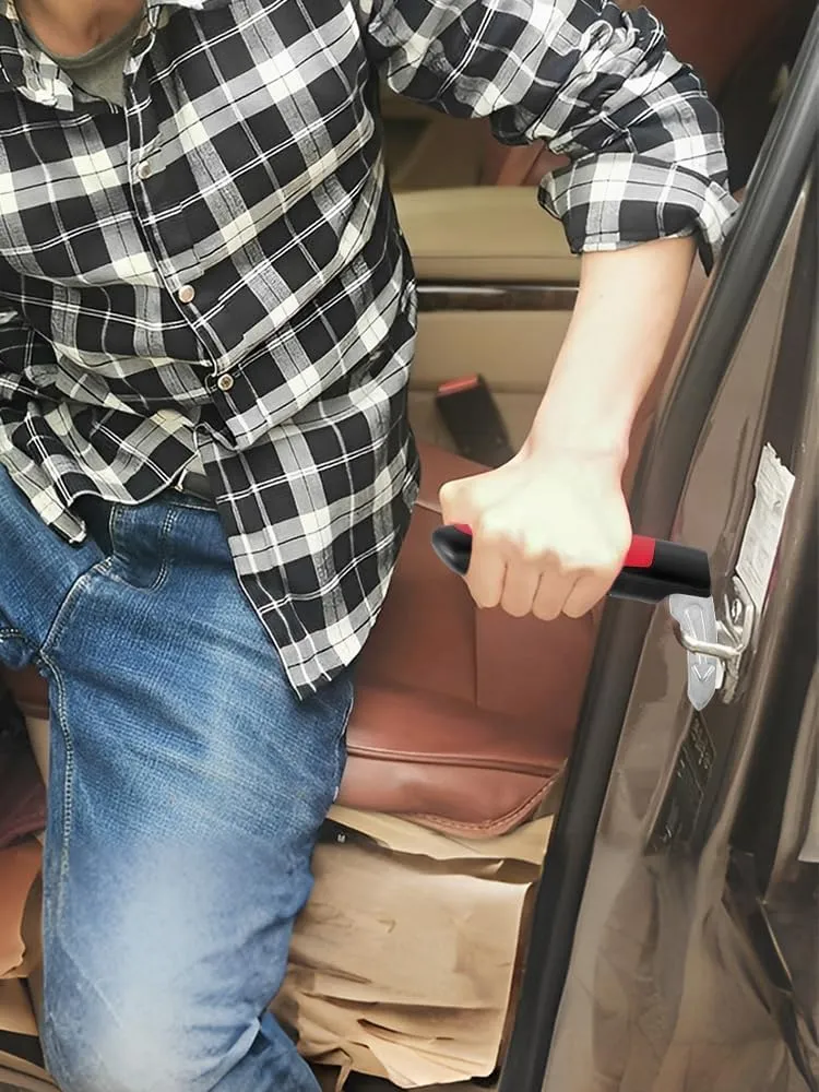 4 Pack Portable Car Assist Handle, Car Handle Assist for Elderly, 3 in 1 Emergency Car Tool Portable Vehicle Support Handle,for Elderly,Seniors,Handicapped, Disable People (Red)