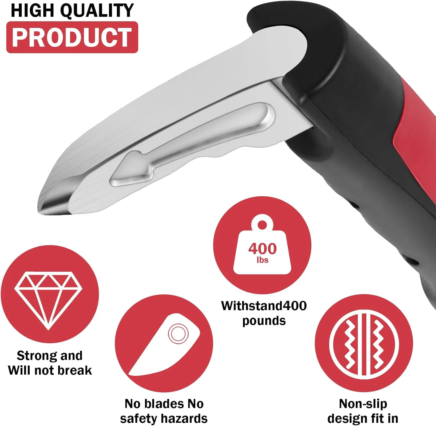 4 Pack Portable Car Assist Handle, Car Handle Assist for Elderly, 3 in 1 Emergency Car Tool Portable Vehicle Support Handle,for Elderly,Seniors,Handicapped, Disable People (Red)