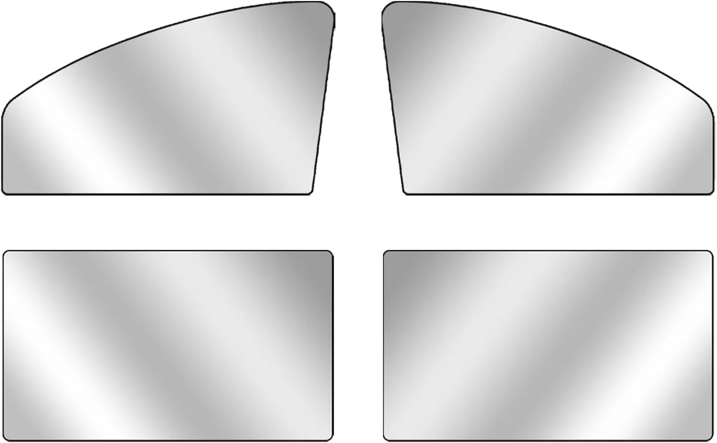 4 PCS Car Side Window Sun Shades, Foldable Sun Shade for Car Window Baby, Strong-Light Blocking & UV Protection Privacy Covers, Summer Essentials Accessory for Camping, Sleeping (Silver)