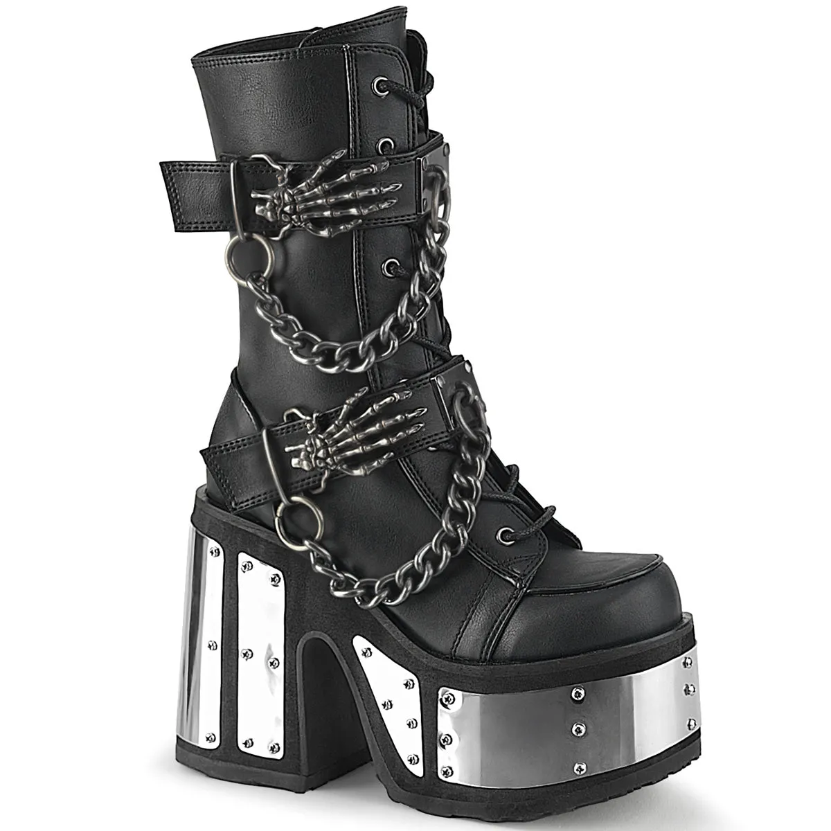 5 Inch Heel CAMEL-120 Black Vegan Leather
