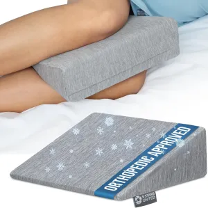 5 STARS UNITED Knee Pillow for Side Sleepers - Pregnancy & Back Pain Relief - Between Leg Support for Sciatica, Hip, and Thigh Relief - Mini Wedge Cushion for Side Sleeping, Arctic Gray