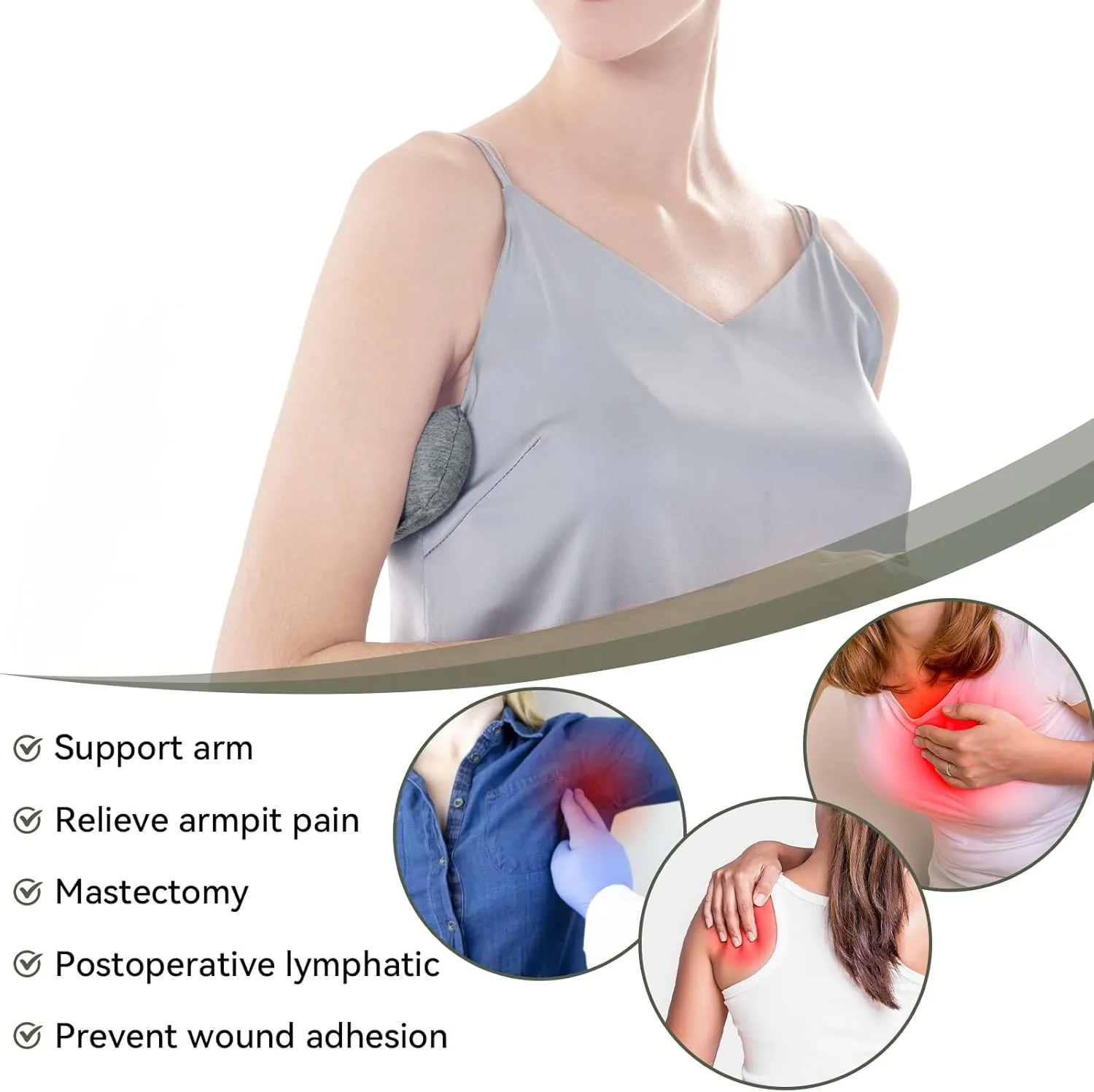 5PCS Orthopedic Bed Wedge Pillow Set for Sleeping, Post Surgery Foam Support Pillow for Back, Neck, Leg Pain Relief and Acid Reflux, Comfortable Back Pillow with 2PCS Axilla Pillow Green