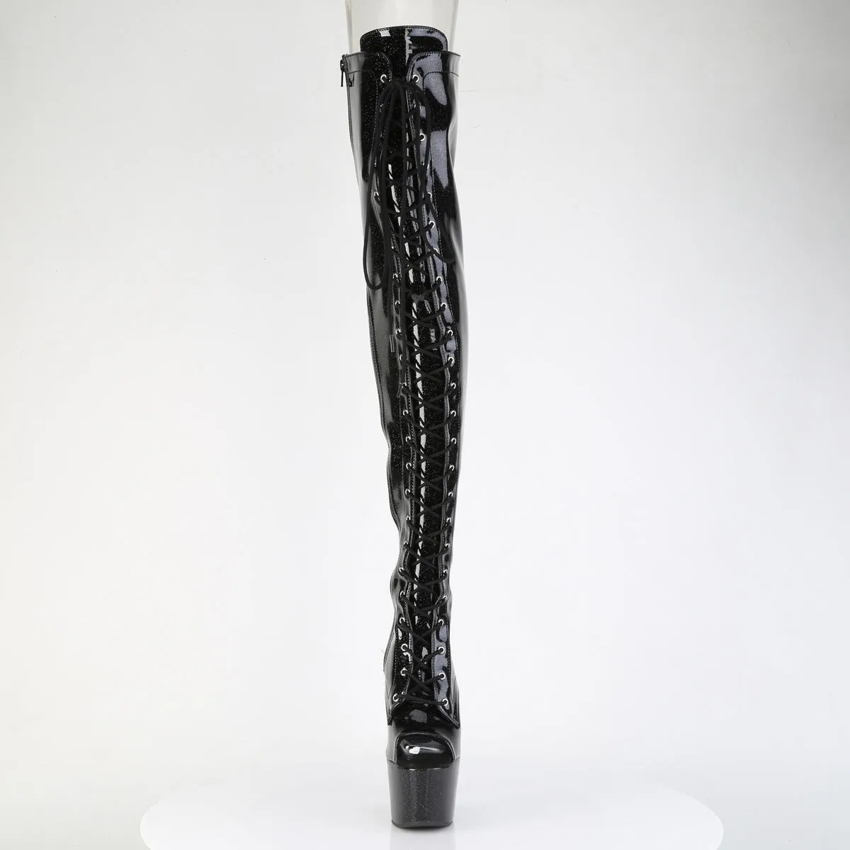 7 Inch Heel ADORE-3021GP Black Glitter