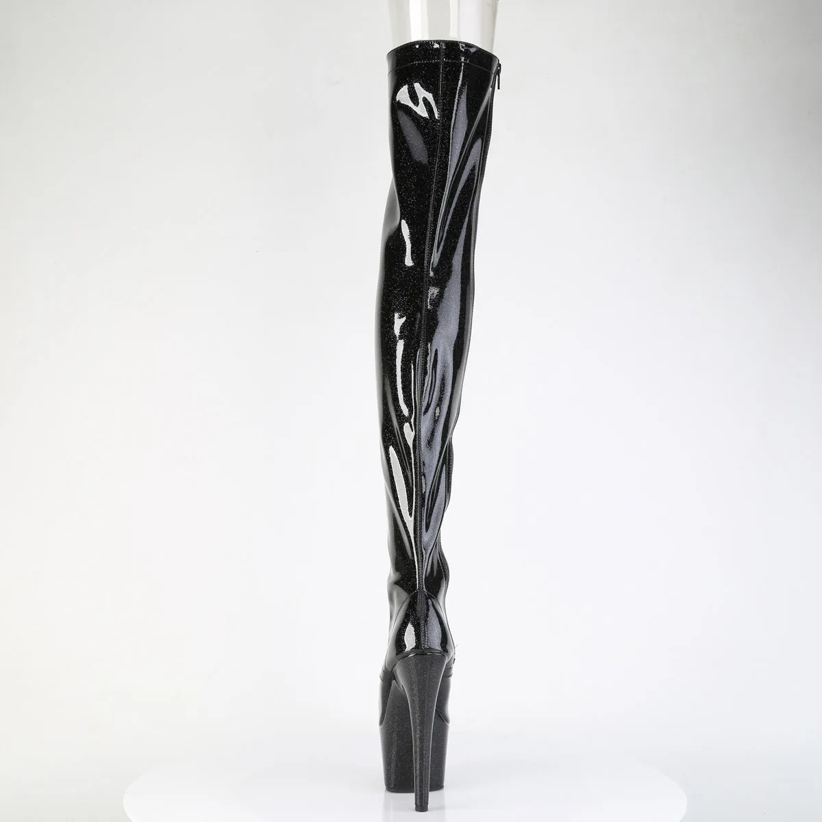 7 Inch Heel ADORE-3021GP Black Glitter