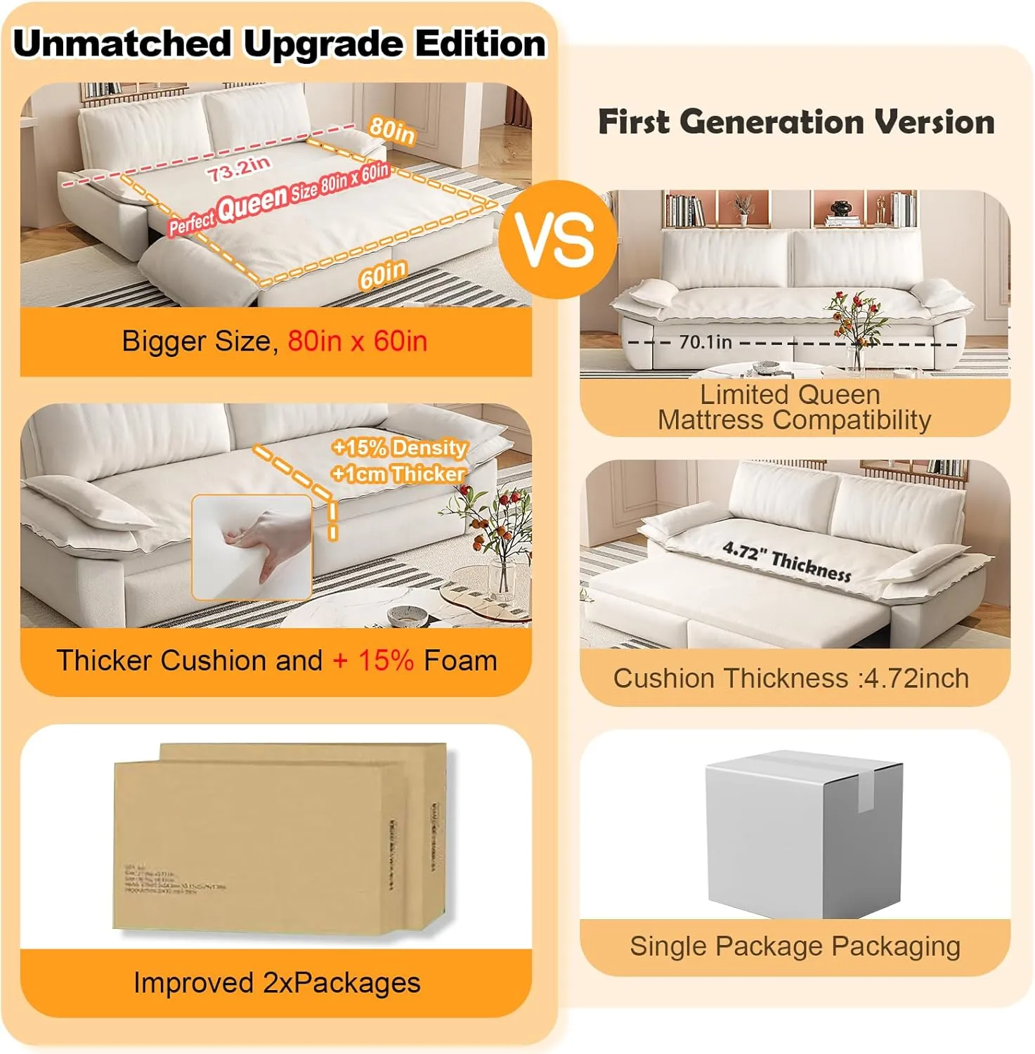 70.1" Futon Sofa Bed Queen Size, Pull Out Bed, 3-in-1 Convertible Sleeper Sofa with Cushion Armrest, Modern Velvet Futon Couch for Living Room, Small Space, Apartment, Bedroom, Beige