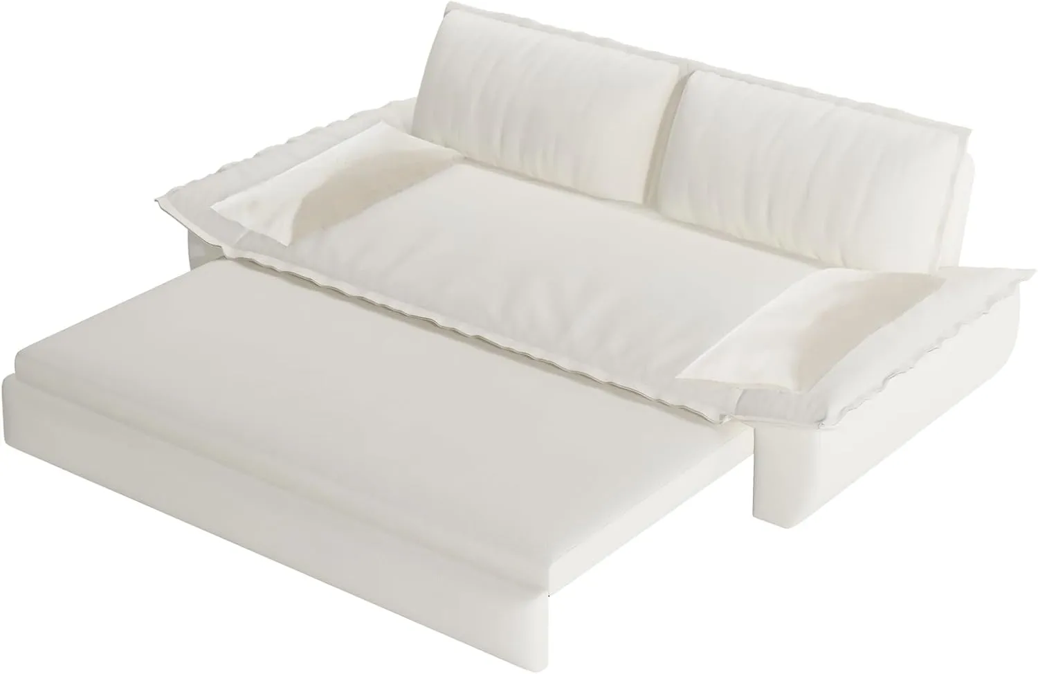 70.1" Futon Sofa Bed Queen Size, Pull Out Bed, 3-in-1 Convertible Sleeper Sofa with Cushion Armrest, Modern Velvet Futon Couch for Living Room, Small Space, Apartment, Bedroom, Beige