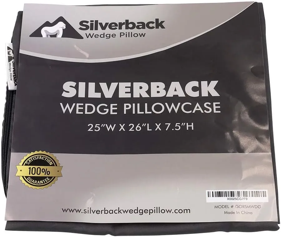 7.5" Wedge Pillow Cover 100% Egyptian Cotton Replacement Pillow Case, Fits Our 25" W x 26" L x 7.5" H Pillow Wedge, Fit for Wedges Up to 27.5" W x 27.5" L x 8" H