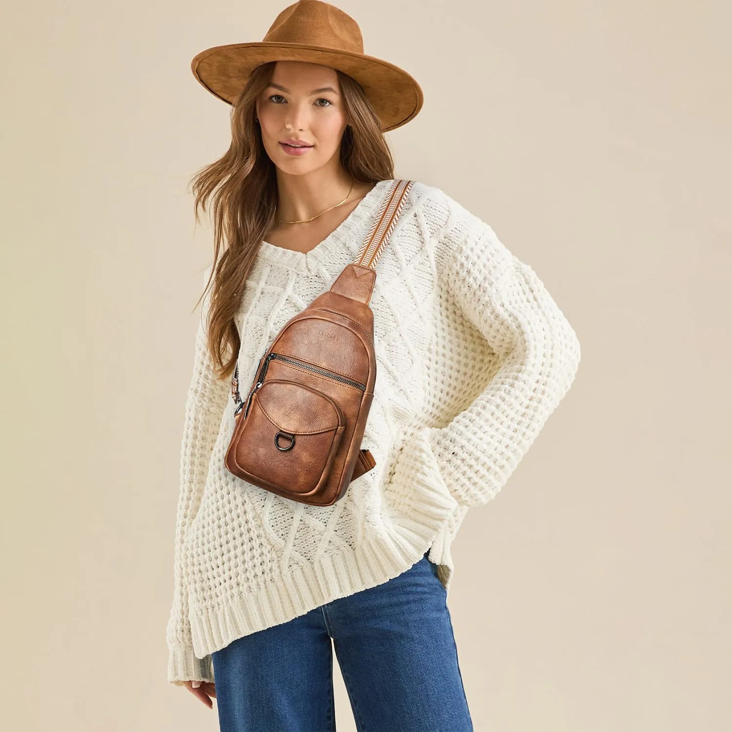 7L Sling Bag for Women Crossbody Bag Sling Purse Fanny Packs Vegan Leather Chest Bag Trendy Handbag Travel Anti Theft