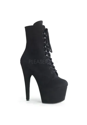 7" Heel, 2 3/4" PF Lace-Up Ankle Boot, Side Zip