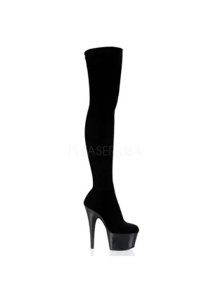 7" Heel, 2 3/4" PF Stretch Thigh Boot, Side Zip