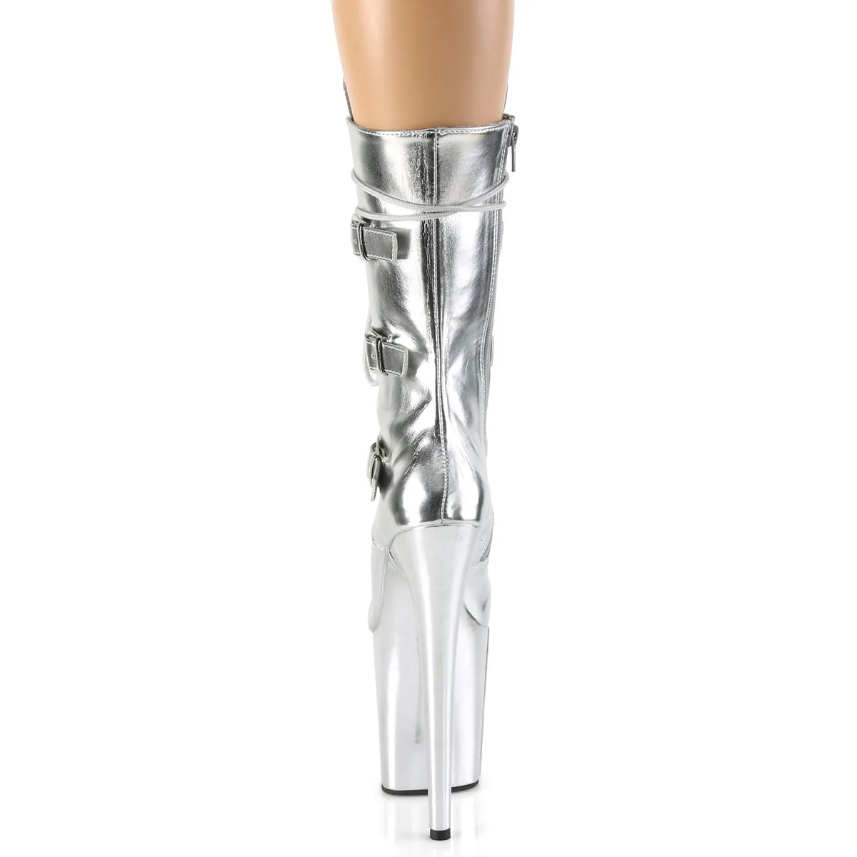 8 Inch Heel FLAMINGO-1053 Silver Metallic