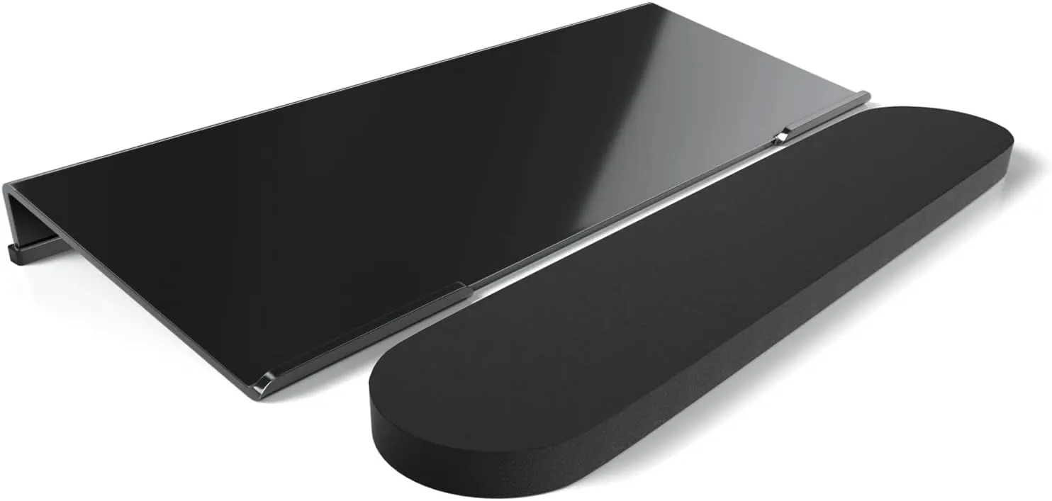 Acrylic Tilted Computer Keyboard Stand for Ergonomic Typing, Keyboard Tray Holder with Silicone Non-Slip Case, Black
