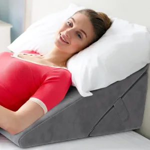 Adjustable Bed Wedge Pillow for Sleeping - Wedge Pillow for Sleep Apnea, Gerd, Acid Reflux Relief, Post Surgery - Foam Wedge Pillow for Back Pain Relief, Sleep Apnea Pillow Wedge or for Seniors