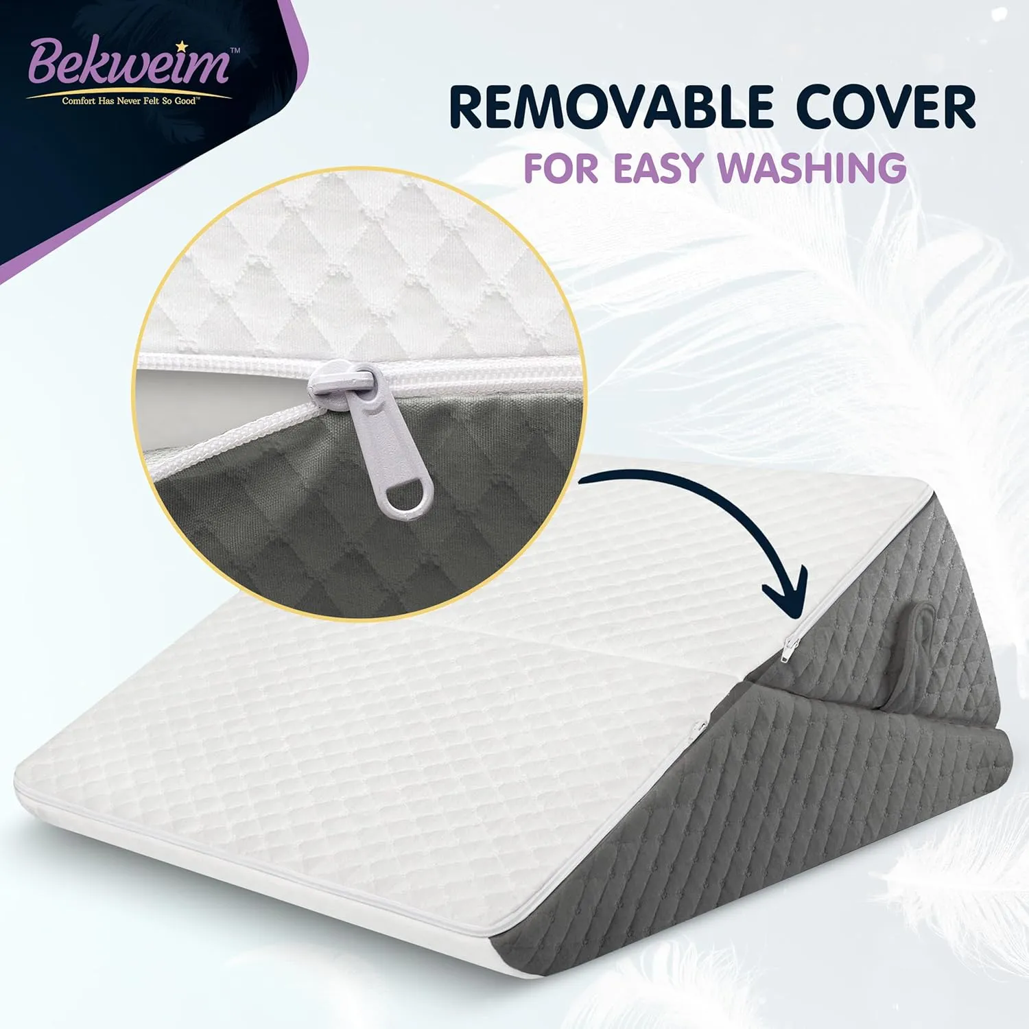 Adjustable Bed Wedge Pillow for Sleeping - Wedge Pillow for Sleep Apnea, Gerd, Acid Reflux Relief, Post Surgery - Foam Wedge Pillow for Back Pain Relief, Sleep Apnea Pillow Wedge or for Seniors
