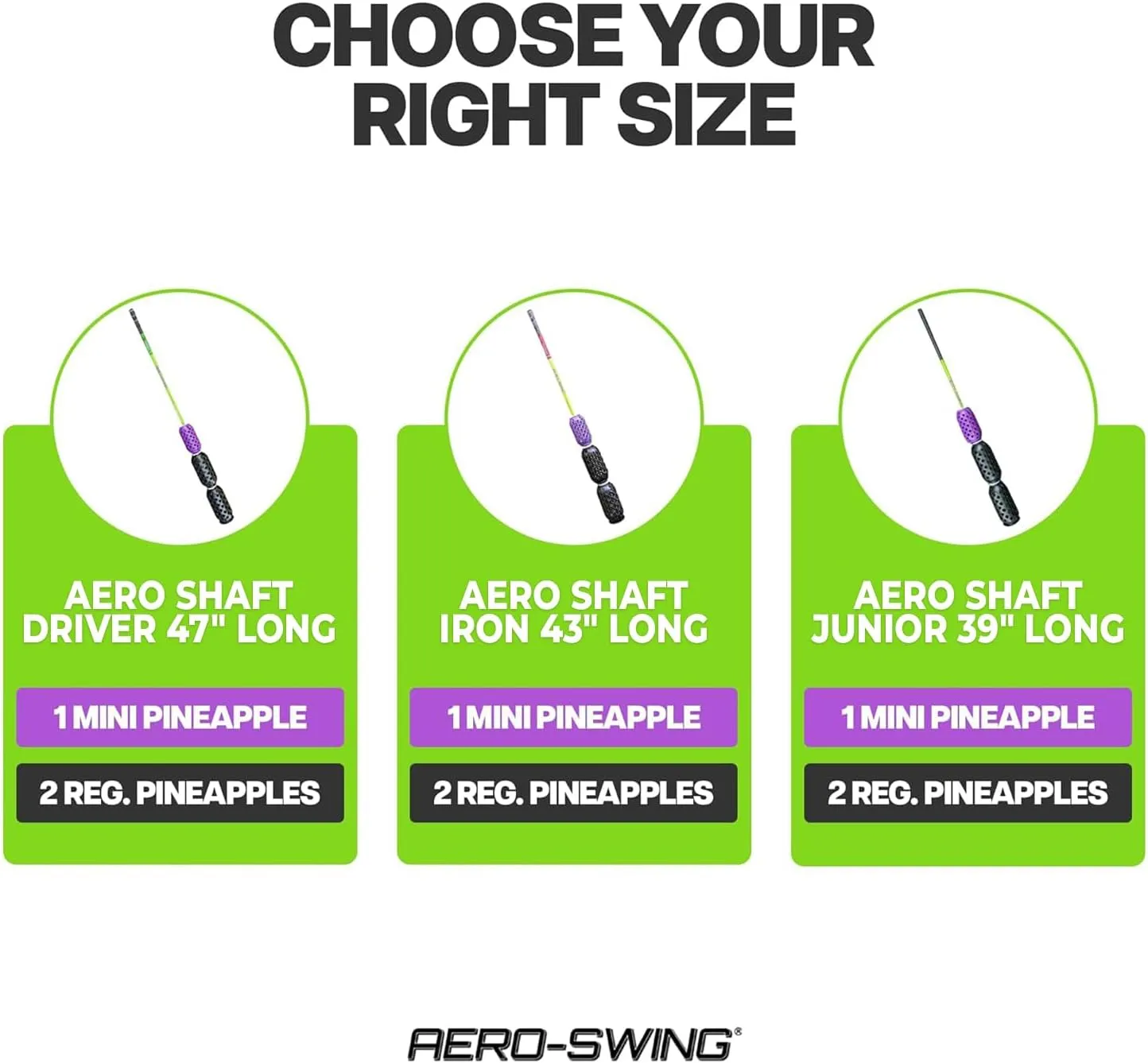 Aero Shaft, Golf Training Aid and Warm Up Tool, Speed Stick for Golf, Golf Swing Trainer, Improves Swing Speed, Wind Resistance, Adjustable Pineapples.