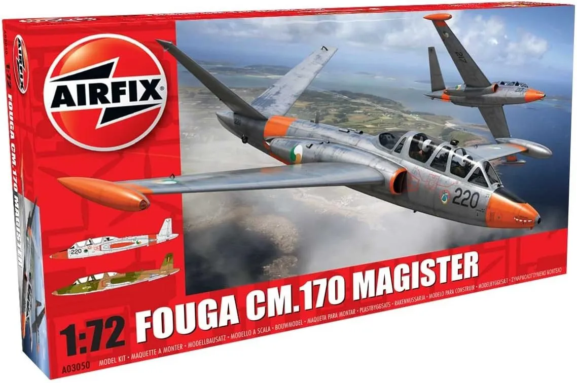 Airfix Fouga CM.170 Magister 1:72 Military Jet Plastic Model Kit A03050