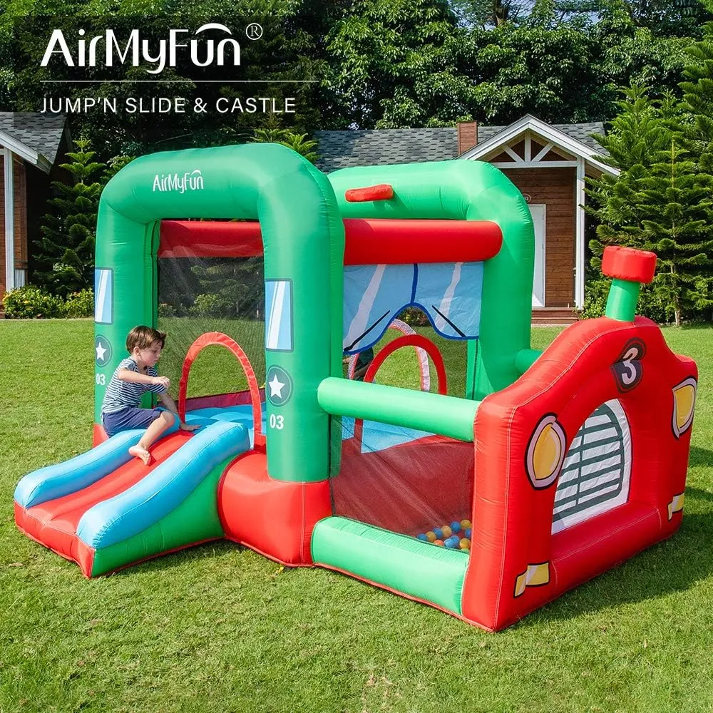 AirMyFun Bounce House for Kids 3-12 Inflatable Slide Jumping Bounce Castle Blow Up Toddler Bouncy House for Kids Outdoor with Slide and Blower Use for Indoor,Red