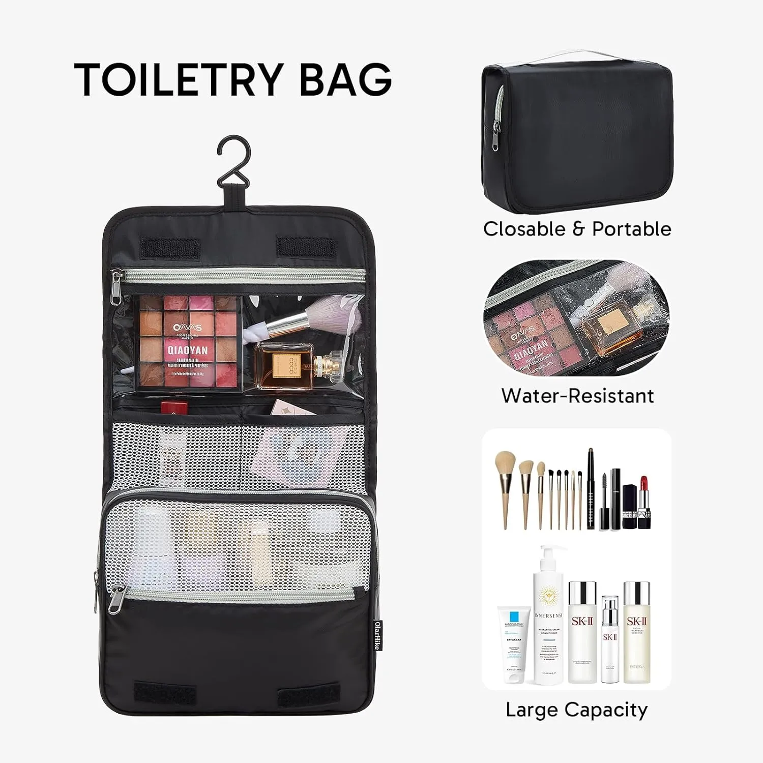 ALL INCLUDED 10 Set Durable Packing Cubes for Suitcases,OlarHike Essentials for Travel,UPGRADED Anti-Tear Stitching, NEW Improved Luggage Packing Organizers for Travel Accessories (Black)