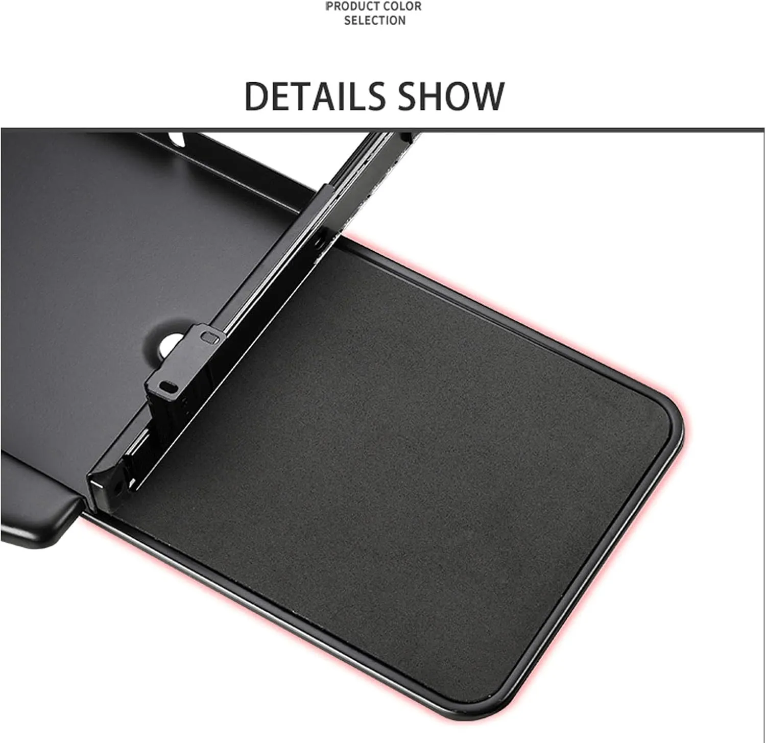 All Steel Sliding Under Desk Keyboard Tray with 360° Rotating Mouse Platform, Sturdy and Easy to Slide, Built-in Pen Holder, Pull-Out Keyboard Tray for Desk,